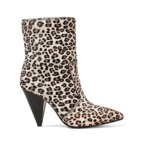 $600 stuart weitzman atomic west CALF HAIR bootie leopard pointy 8.5 (MF26)